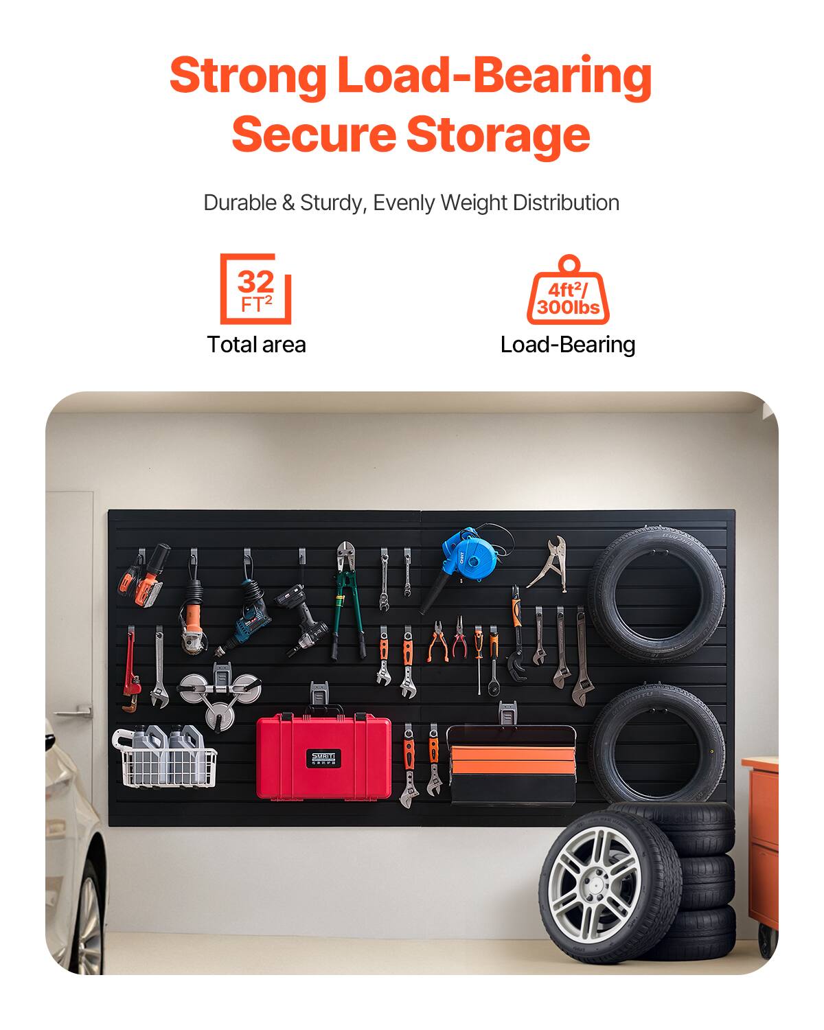 Strong Load-Bearing Secure Storage

Durable & Sturdy, Evenly Weight Distribution

32 FT²  
Total area

4ft²/300lbs  
Load-Bearing