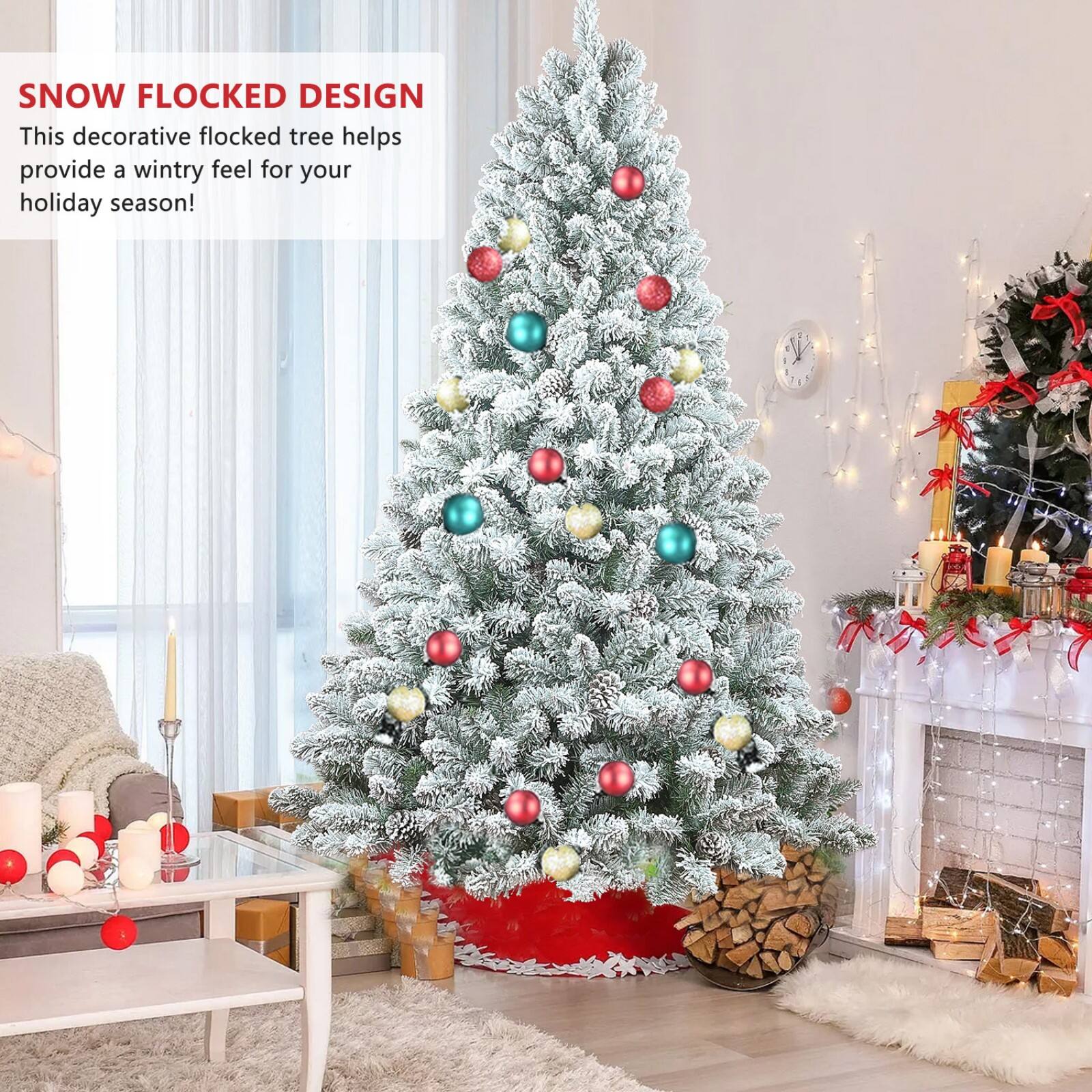 SNOW FLOCKED DESIGN  
This decorative flocked tree helps provide a wintry feel for your holiday season!