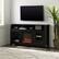 Alt View 3. Walker Edison - 58" Tall Glass Two Door Soundbar Storage Fireplace TV Stand for Most TVs Up to 65" - Black.