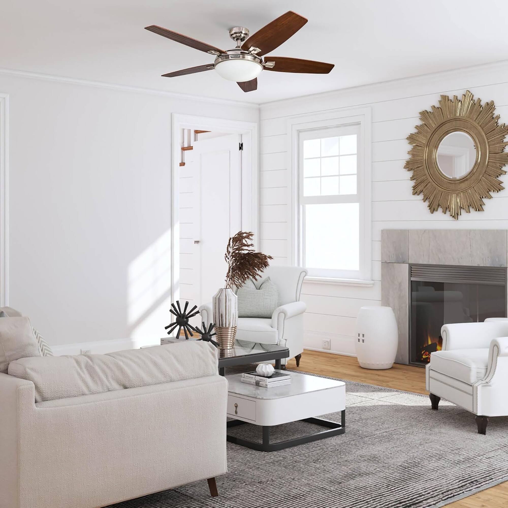 Alt View 4. Honeywell - Honeywell Carmel Ceiling Fan, Quiet Motor & Remote Control, 48", Brushed Nickel - Brushed Nickel.