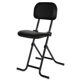 Alera - IL Series Height-Adjustable Folding Stool, Supports Up to 300 lb, 27.5" Seat Height - Black
