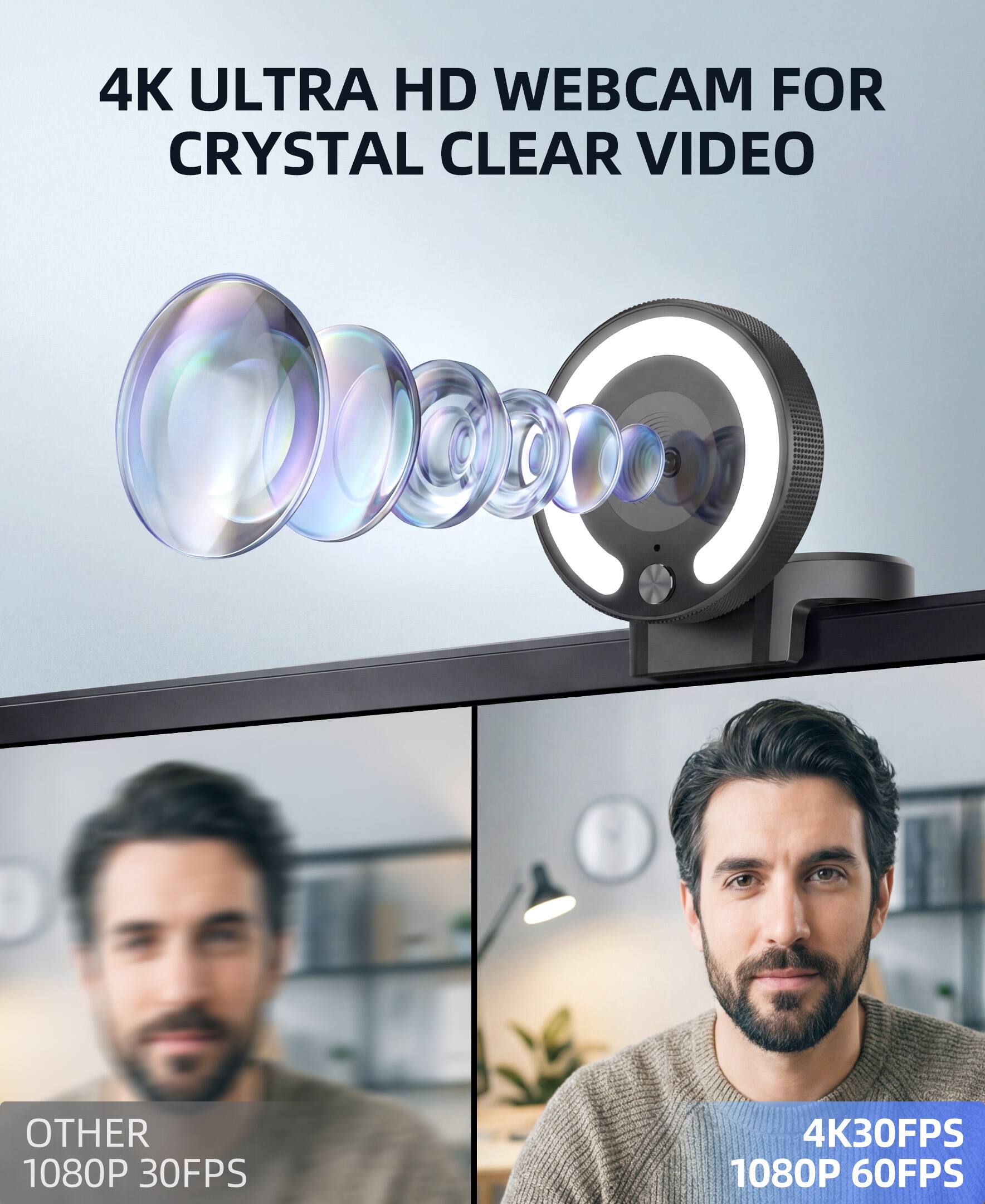 4K ULTRA HD WEBCAM FOR CRYSTAL CLEAR VIDEO

OTHER 1080P 30FPS

4K30FPS 1080P 60FPS
