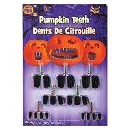 Funworld - Oil Slick Pumpkin Decorating Teeth | Buck Teeth - Black