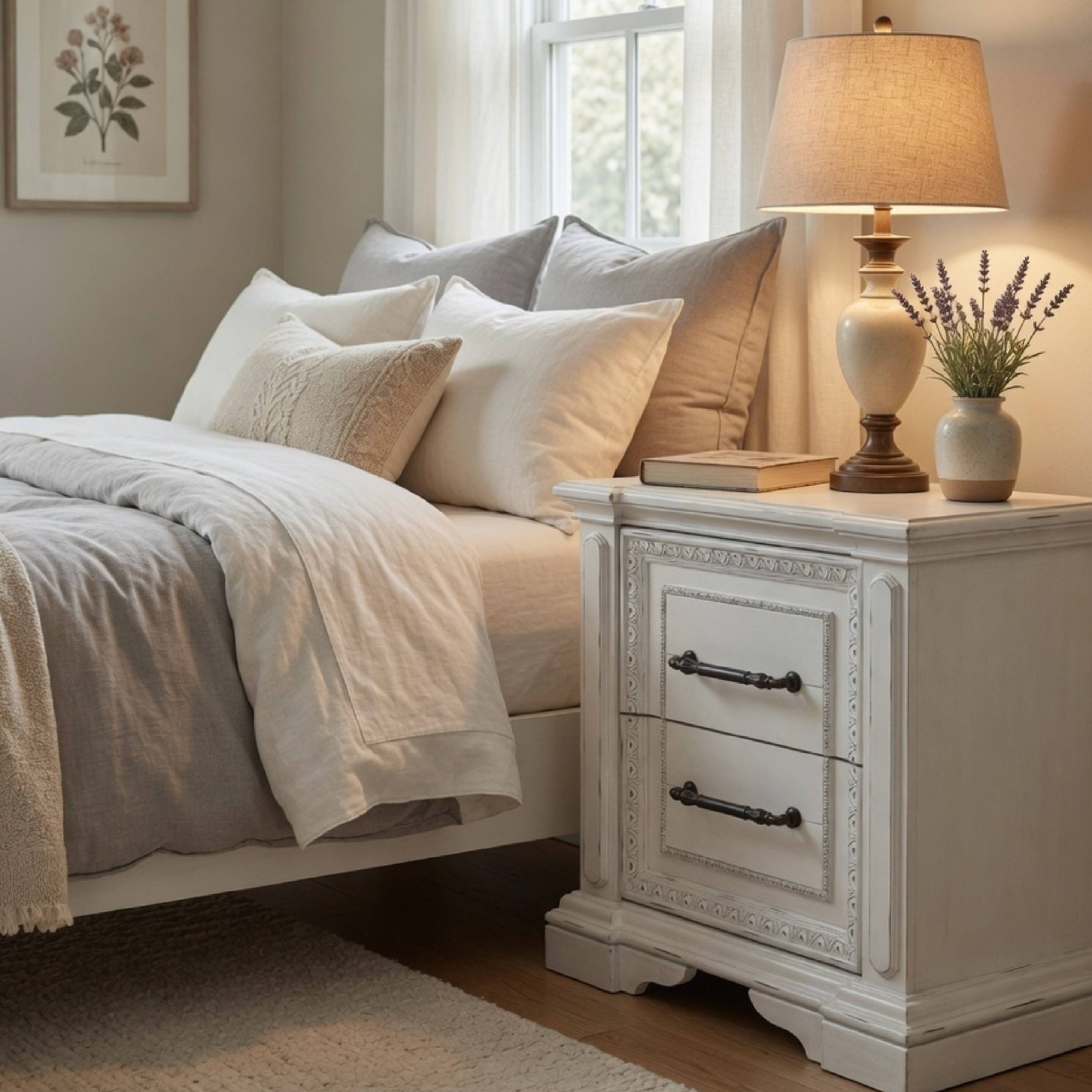 Alt View 8. Manhattan Lane - Jenie Nightstand, 2 Drawer and USB Port, Wood 32 Inch - Vintage White.
