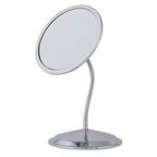 Front. Zadro - Zadro Gooseneck Makeup Mirror with 10X/5X Magnifications & Suction Cup Wall Mount - Made In USA - Silver.