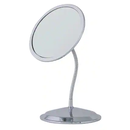 Front. Zadro - Zadro Gooseneck Makeup Mirror with 10X/5X Magnifications & Suction Cup Wall Mount - Made In USA - Silver.