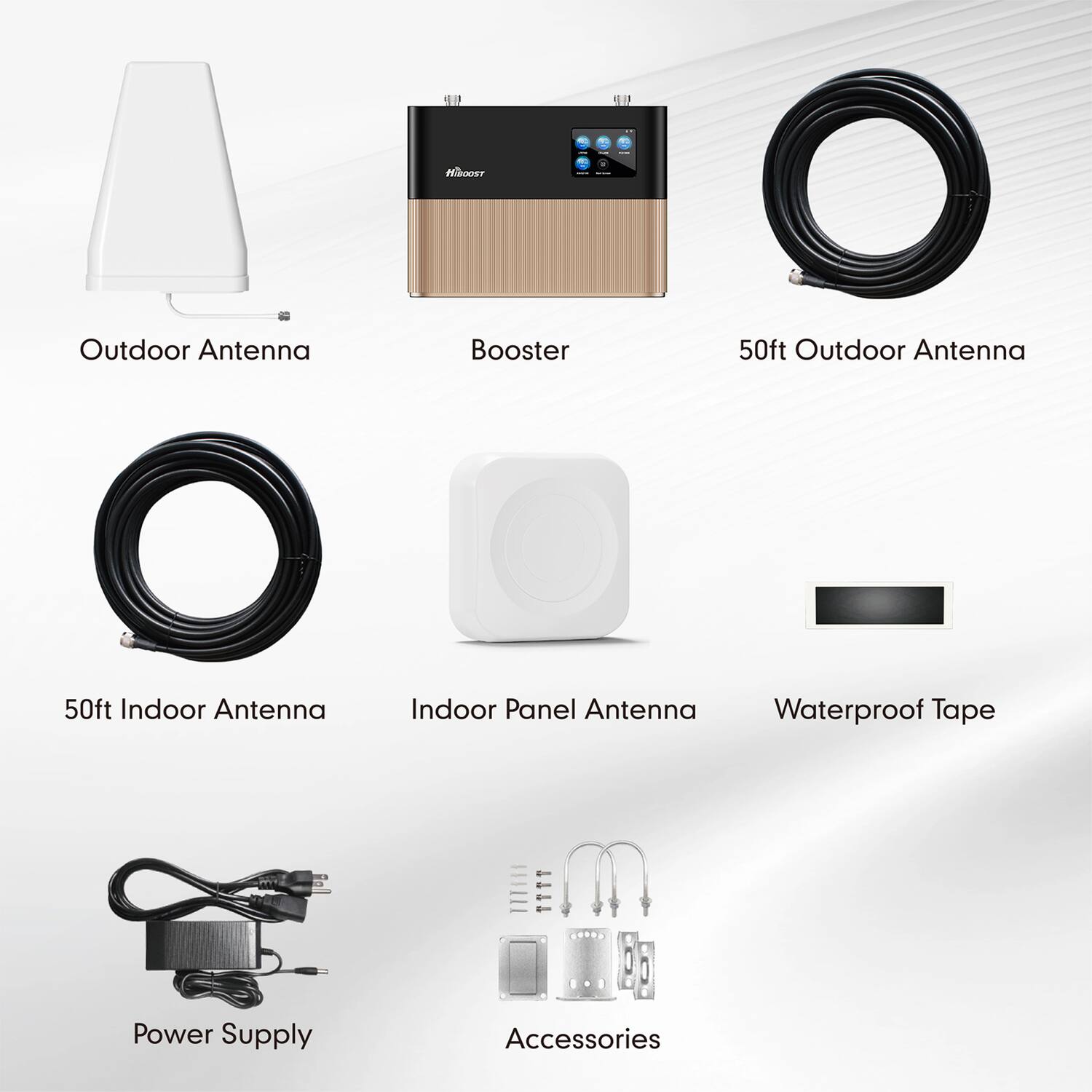 SI Mloer Outdoor Antenna Booster 50ft Outdoor Antenna 50ft Indoor Antenna Indoor Panel Antenna Waterproof Tape Power Supply Accessories