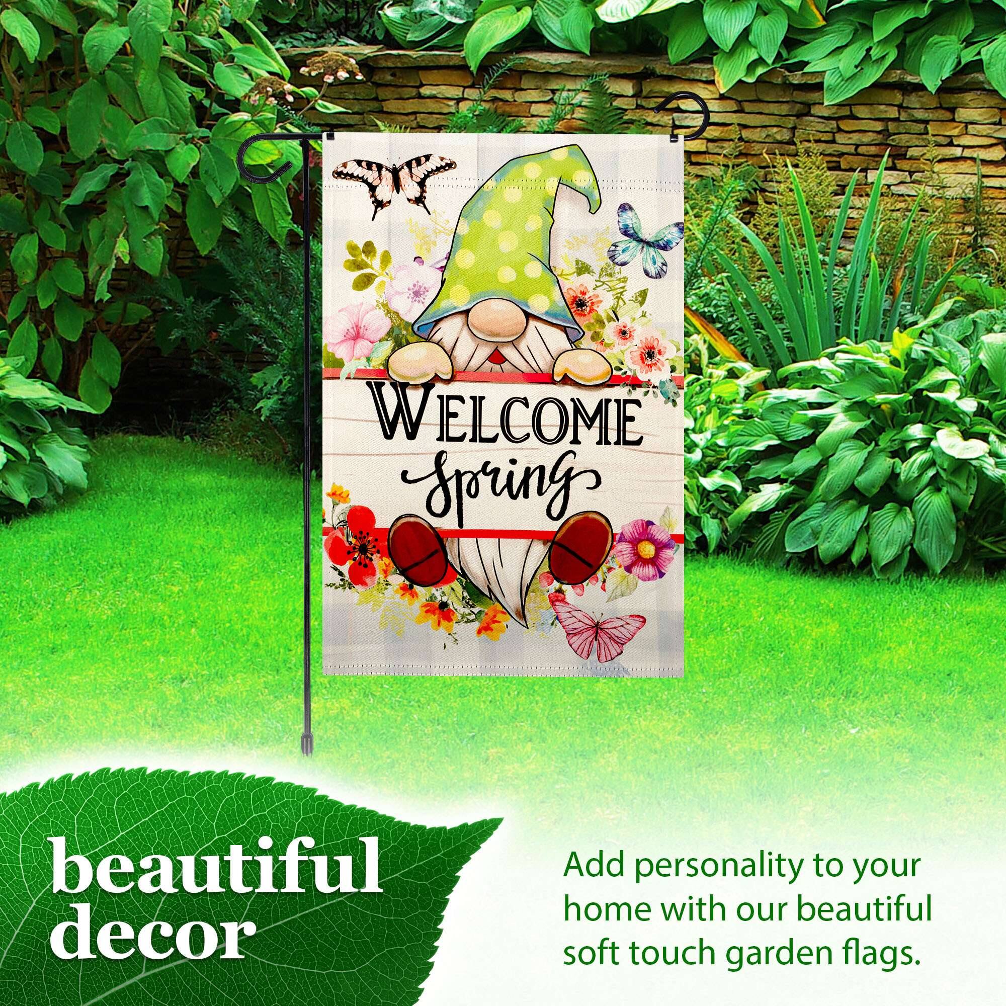 WELCOME Spring beautiful decor  
Add personality to your home with our beautiful soft touch garden flags.