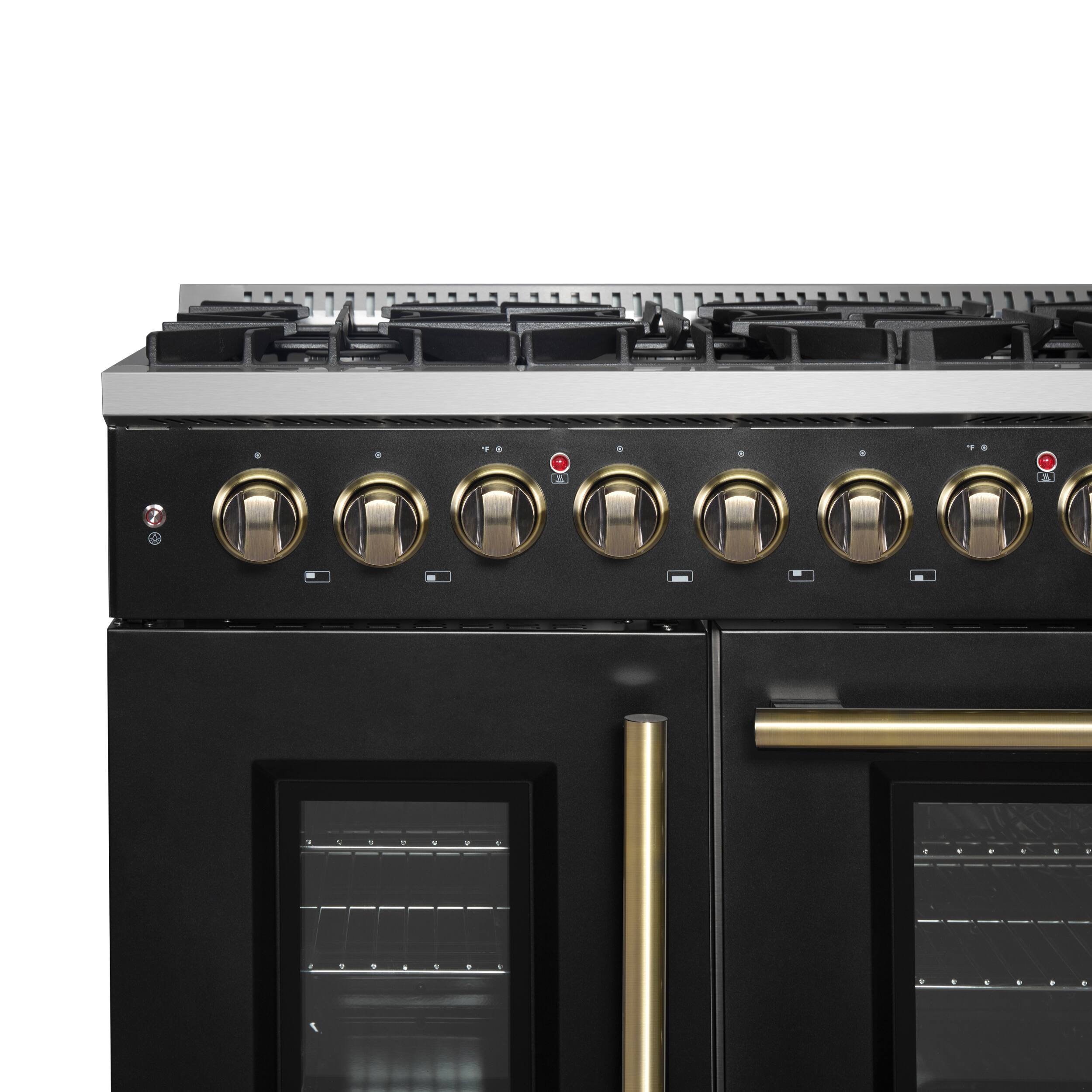 Alt View 8. Forno Appliances - 48 in. Wide 8 Burner Galiano 6.58 Cu. Ft. Freestanding Dual Fuel True Convection Range - Black.