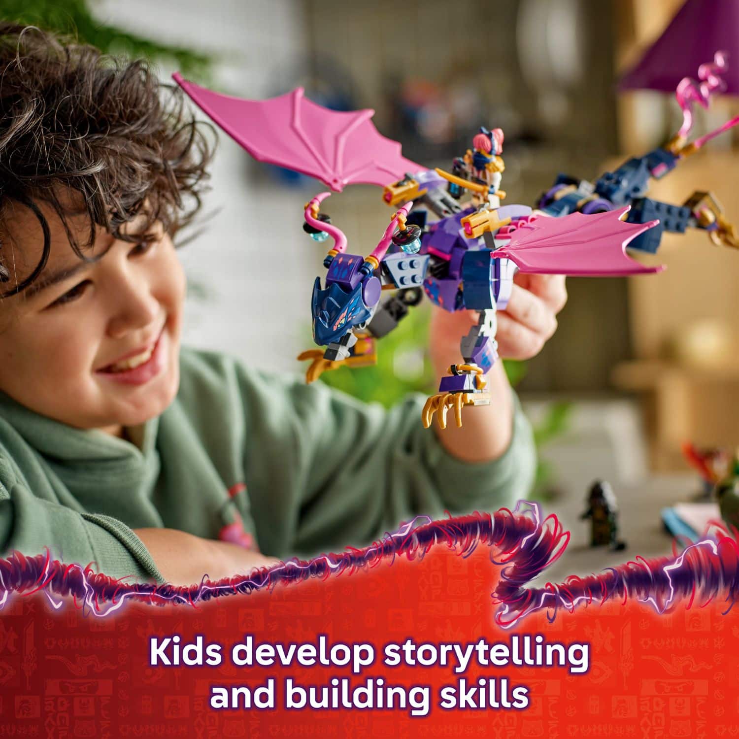 Kids develop storytelling and building skills.