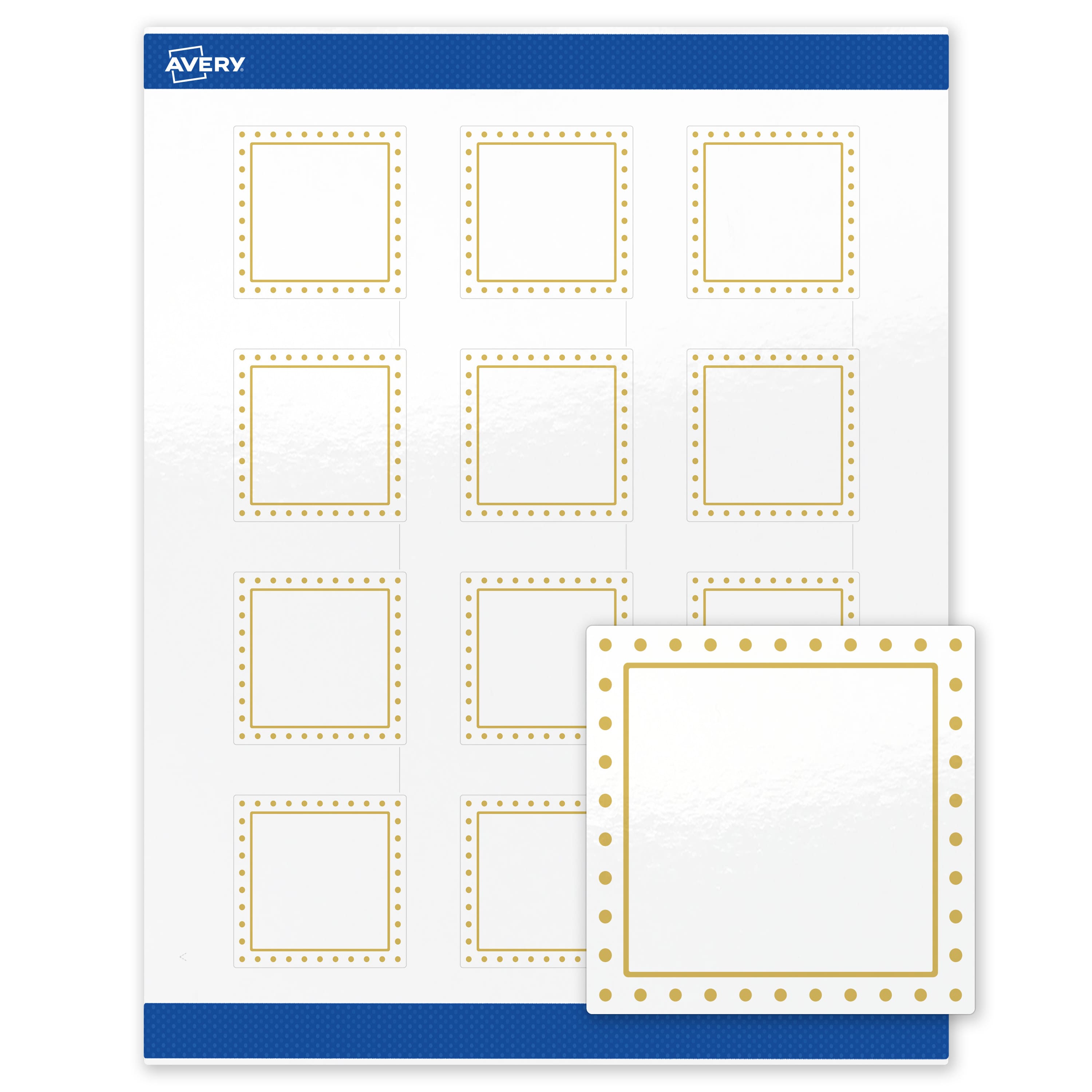 "Avery - Labels, 2"" x 2"", Glossy Gold Border/Gold Dots - White" price history on PriceWatchPro