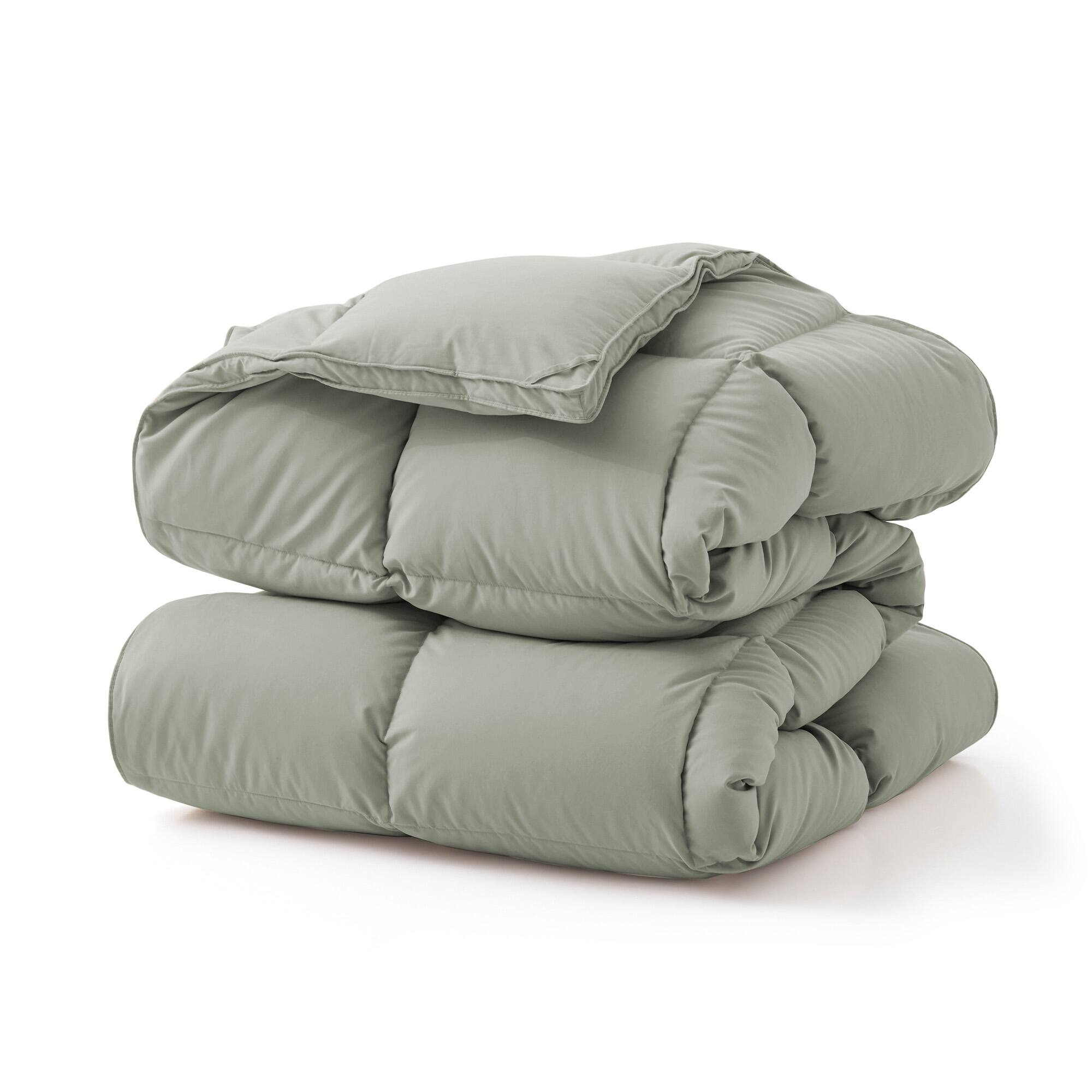 Alt View 1. Peace Nest - Peace Nest Luxurious Hotel Feather and Down Fiber Comforter, All Season Duvet Insert, Sage Green, King - Sage Green.