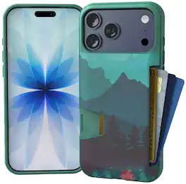 Smartish - iPhone 17 Pro Max Wallet Case - Wallet Slayer Vol 1 - Slim Grip Card Holder Cover - Moving Mountains