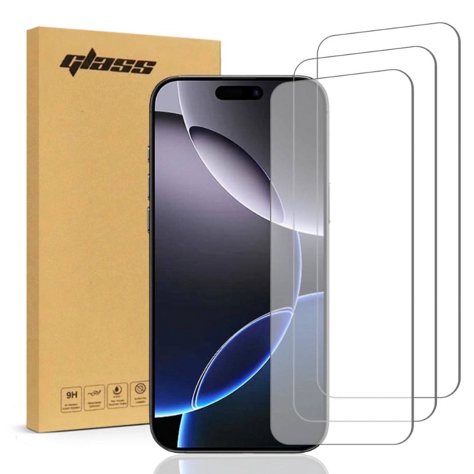 Front. RomeTech - Apple iPhone 16 Pro Max Tempered Glass Screen Protector 3 Per Pack - Transparent.