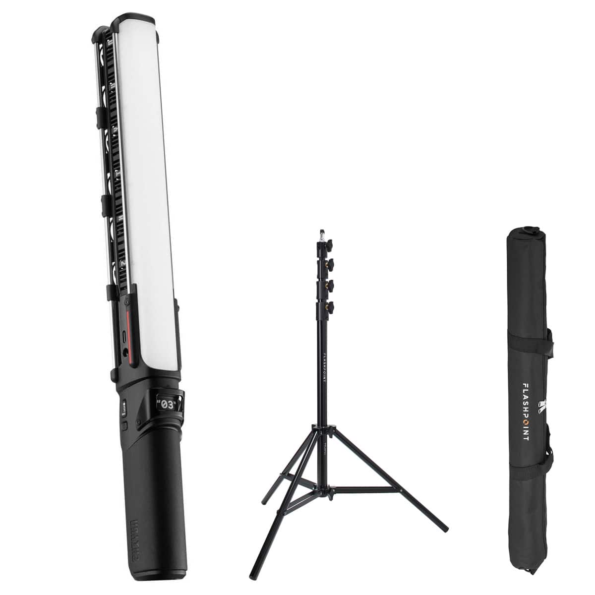 Zhiyun - FIVERAY V60 60W Portable Bi-Color LED Light Wand, Black, Bundle with 9.5' Pro Air-Cushioned Light Stand price history on PriceWatchPro