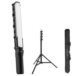 Zhiyun - FIVERAY V60 60W Portable Bi-Color LED Light Wand, Black, Bundle with 9.5' Pro Air-Cushioned Light Stand