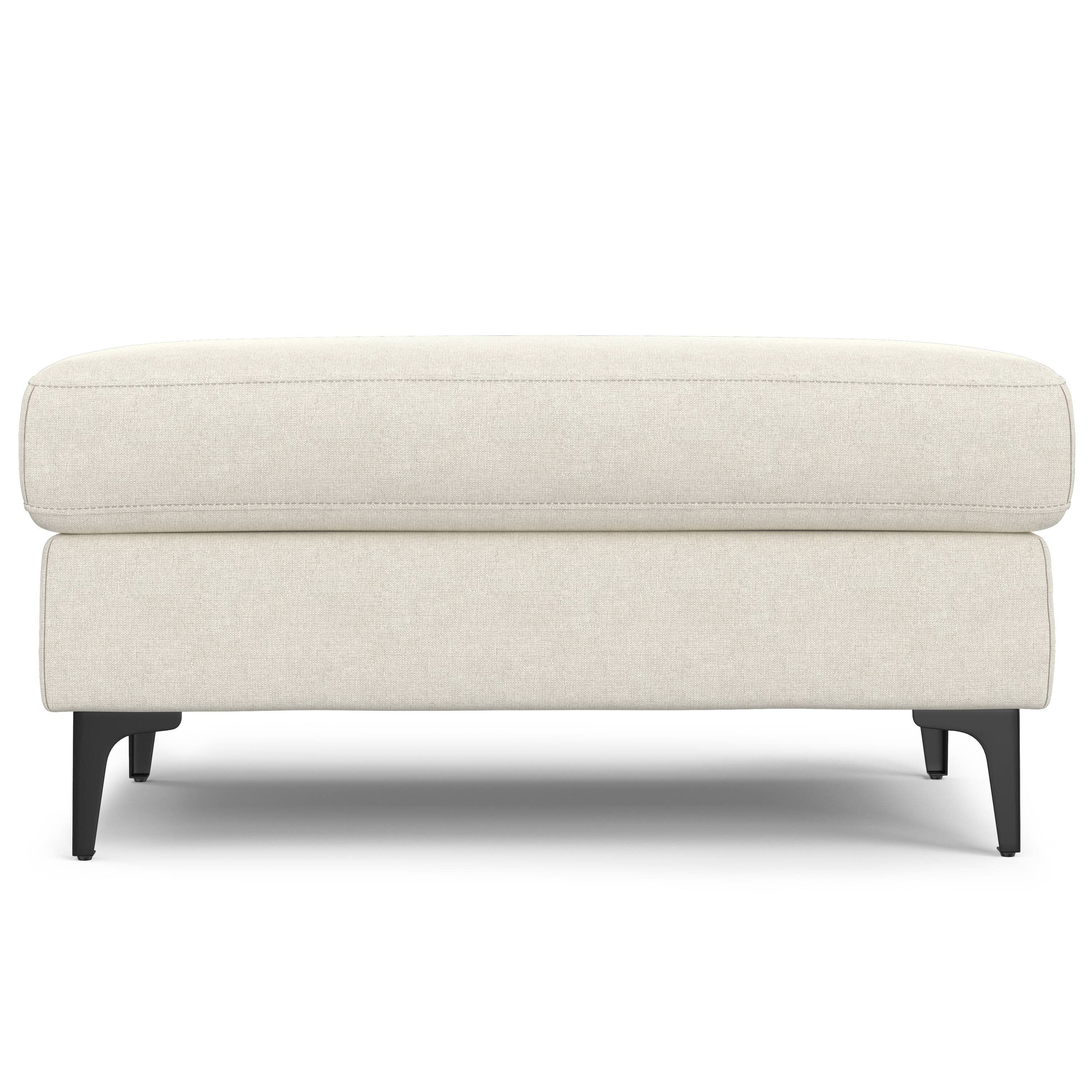 Left. Simpli Home - Ava Ottoman in Tightly Woven Performance Fabric - Cream.