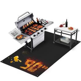 Reds Spade - X In Grill Mats For Outdoor Fireproof Griddle Compatible With Blackstone To Protect The Deck Accessories - - 90" x 48" x 0.04"
