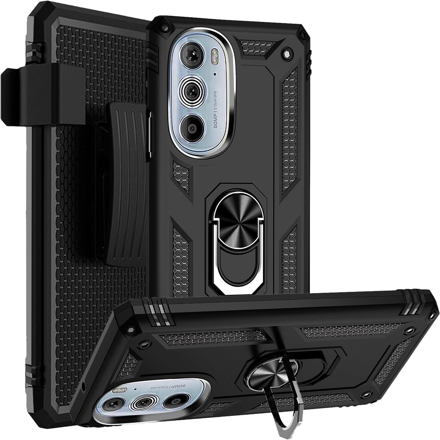 Alt View 11. SaharaCase - Military Kickstand Series Case for Motorola Edge+ (2022) - Black.