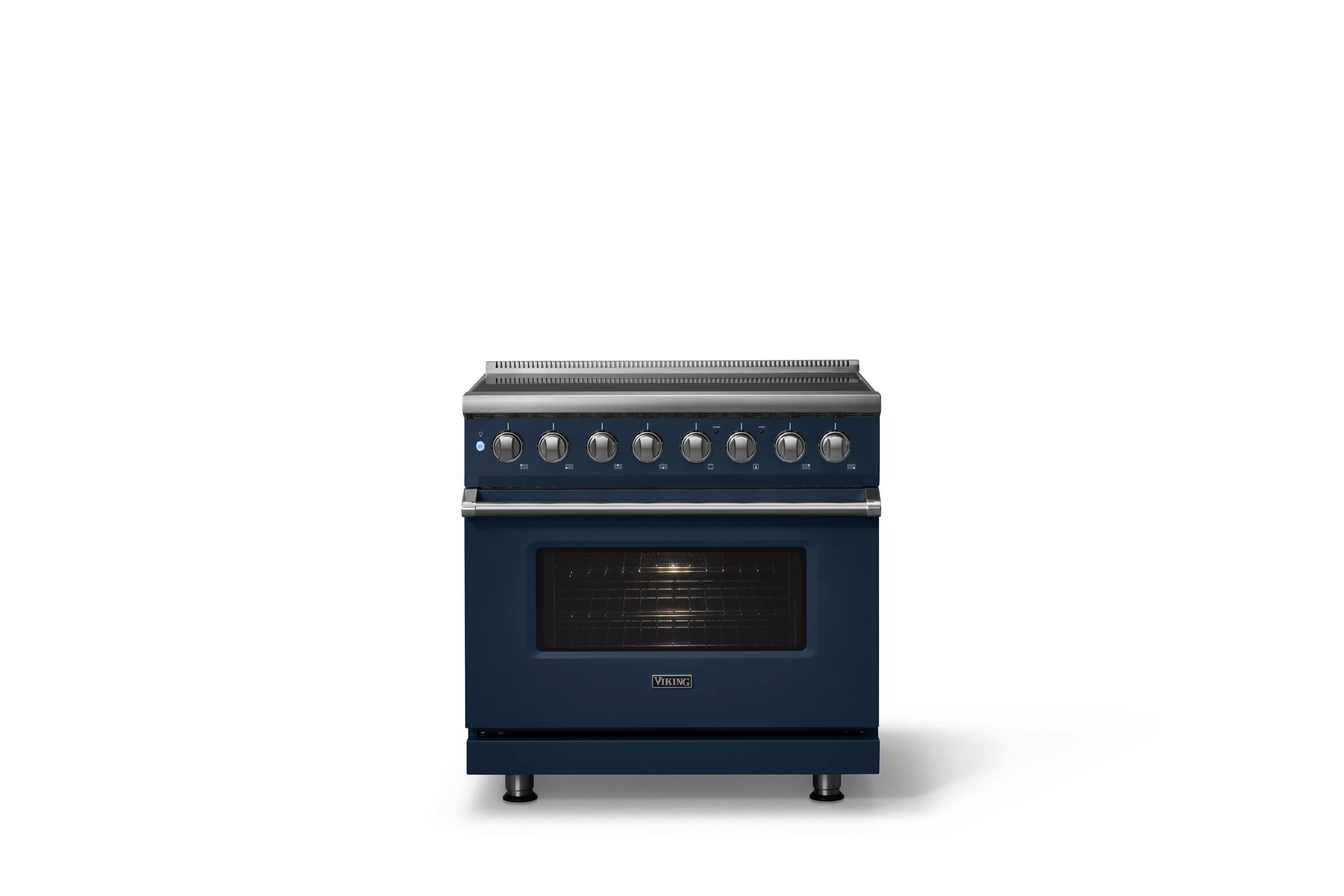Alt View 1. Viking - 36 in. Wide 6 Elements Pro 5 Series 5.6 Cu. Ft. Freestanding Induction Convection Range - Slate Blue - Slate Blue.