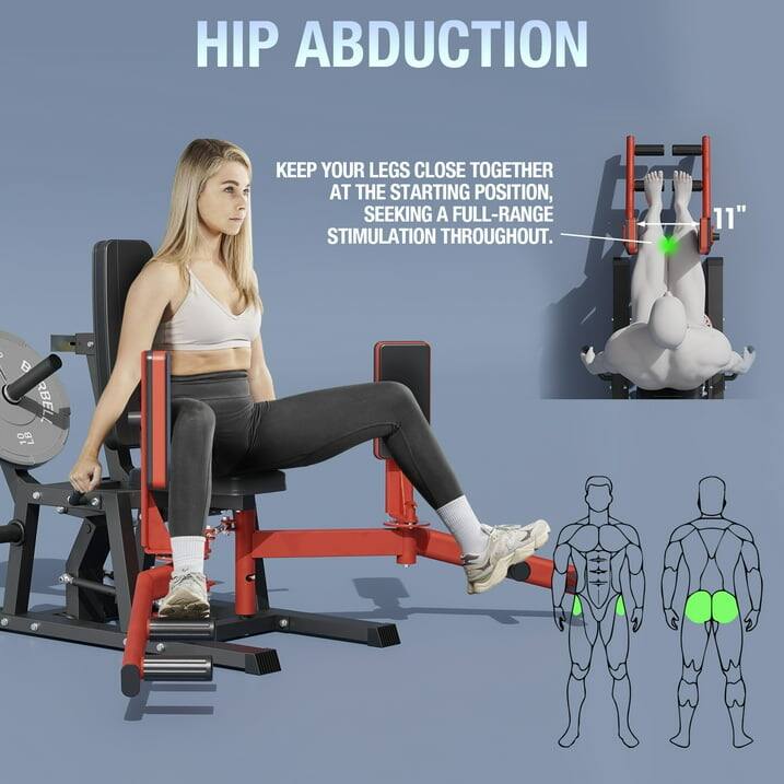 HIP ABDUCTION
KEEP YOUR LEGS CLOSE TOGETHER AT THE STARTING POSITION, SEEKING A FULL-RANGE STIMULATION THROUGHOUT. 11"