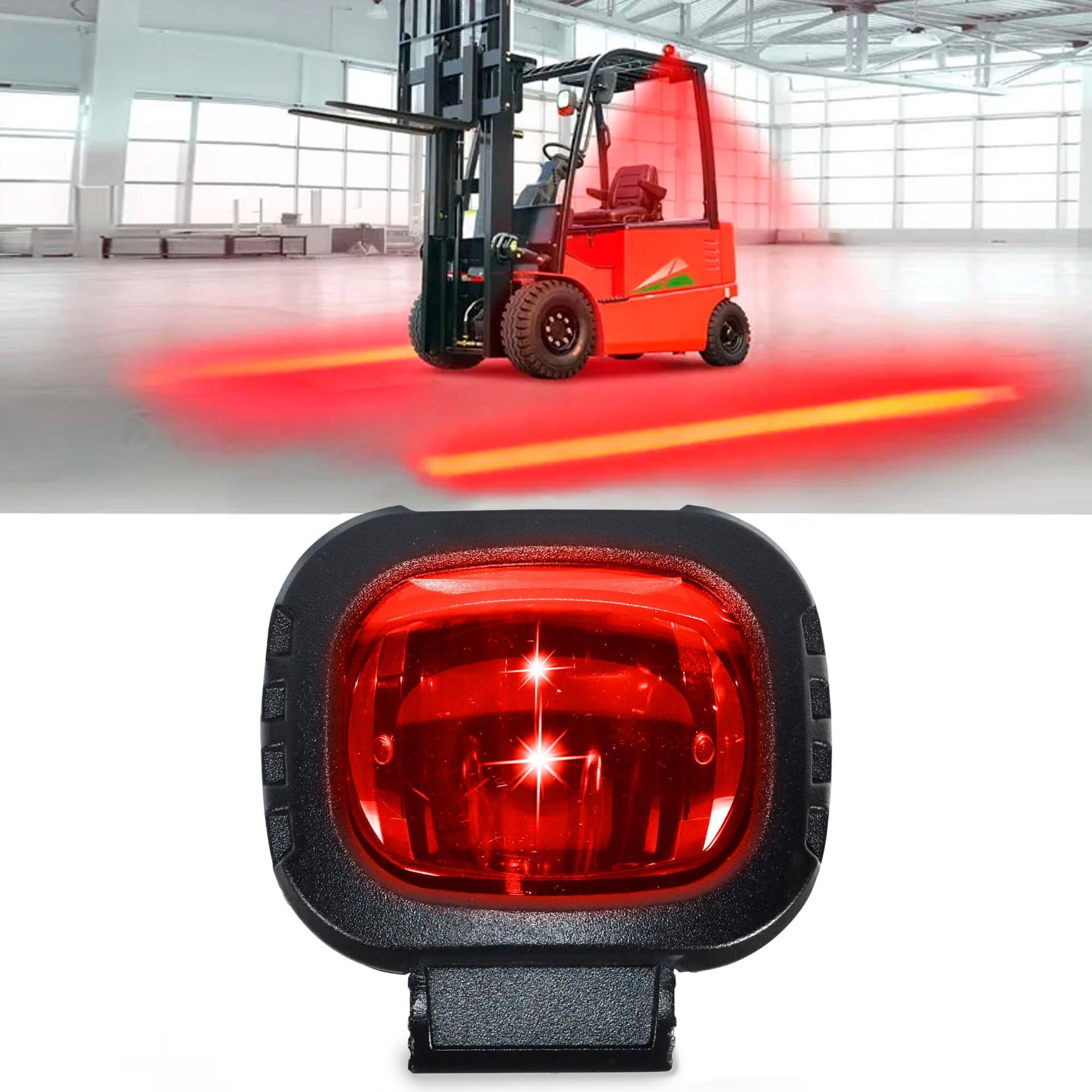 Alt View 1. HQRP - Red Zone Forklift Safety Light LED Warning Lamp 10-80 V IP6K9K Diecast Aluminum EMC Approved.