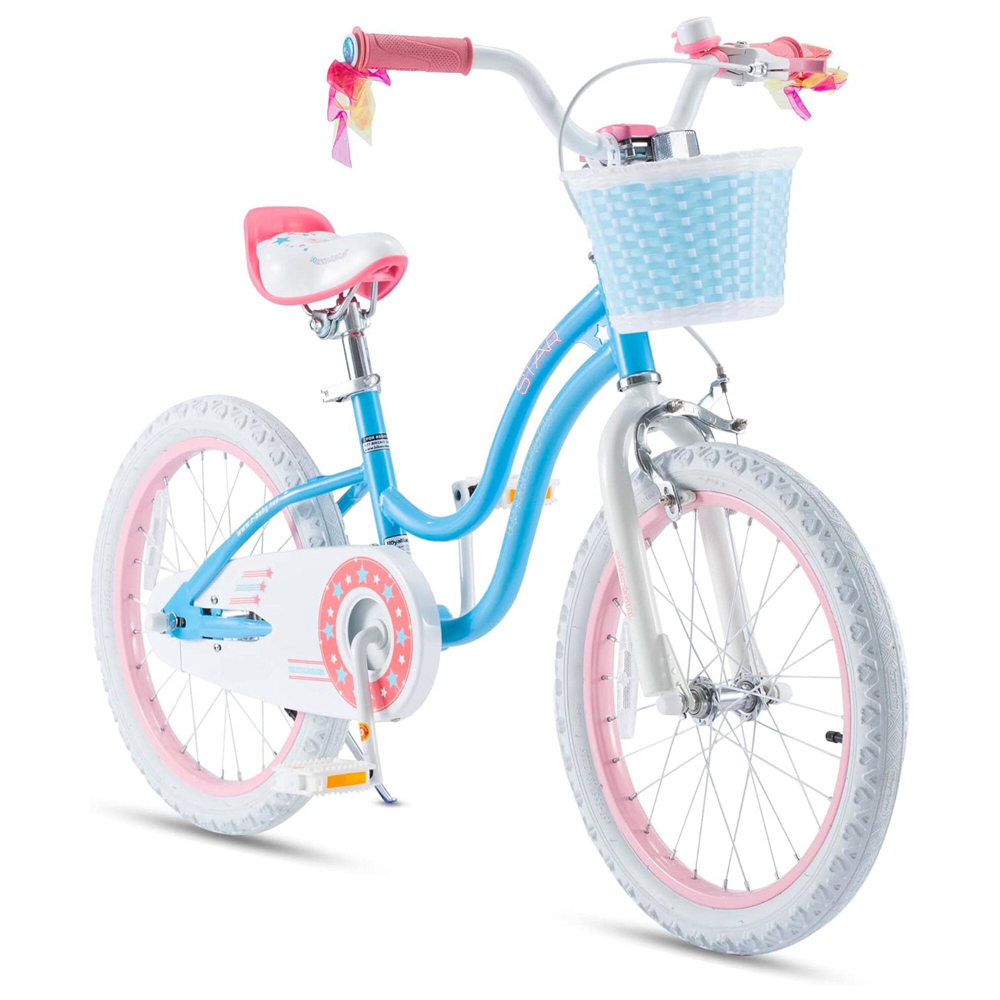 Front. RoyalBaby - RoyalBaby Stargirl Children's Outdoor Bicycle, 18 Inch with Kickstand, Blue - Blue.