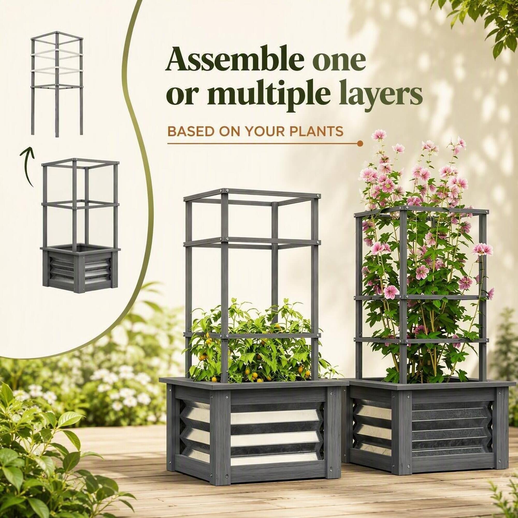 Assemble one or multiple layers  
BASED ON YOUR PLANTS