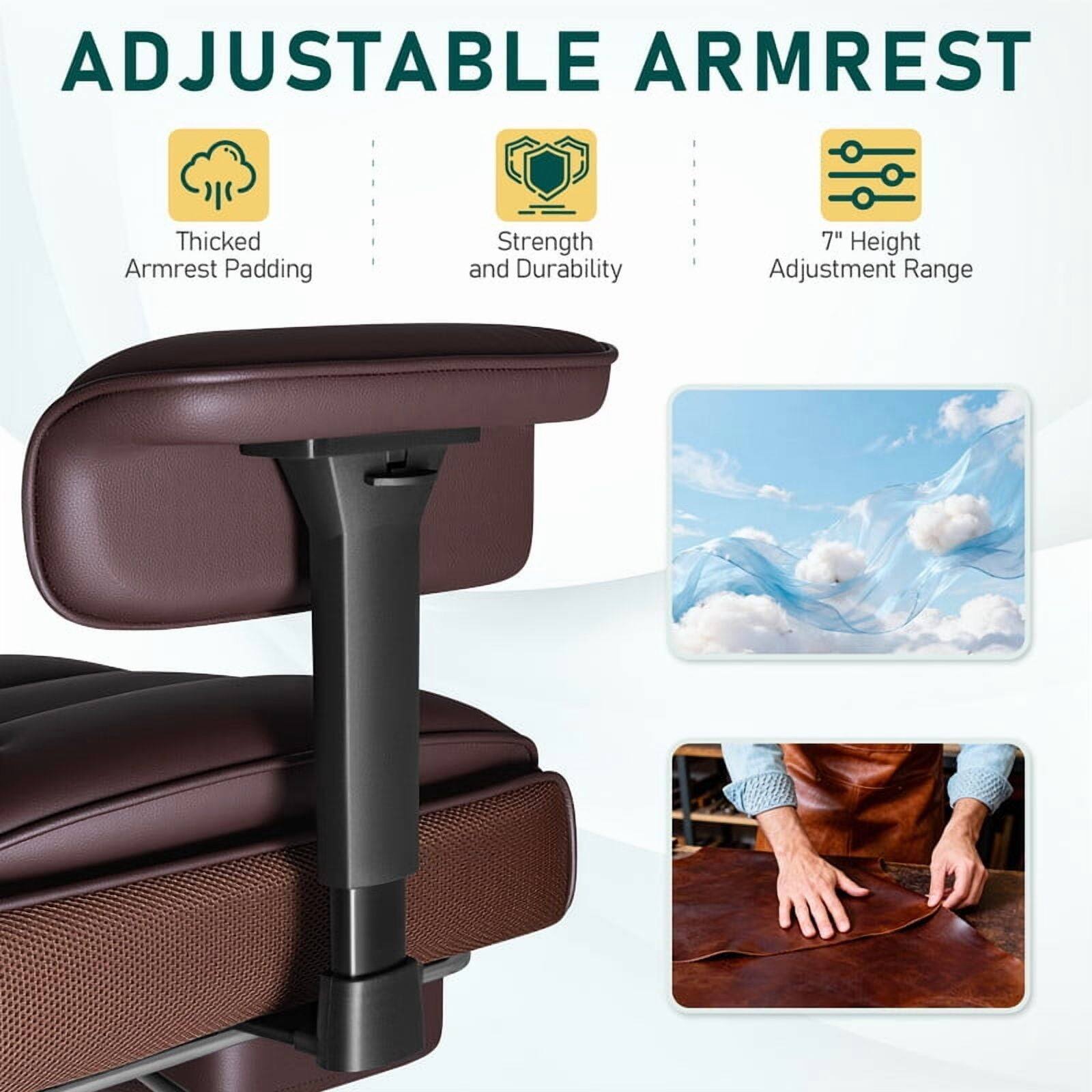 ADJUSTABLE ARMREST

Thickened Armrest Padding

Strength and Durability

7" Height Adjustment Range