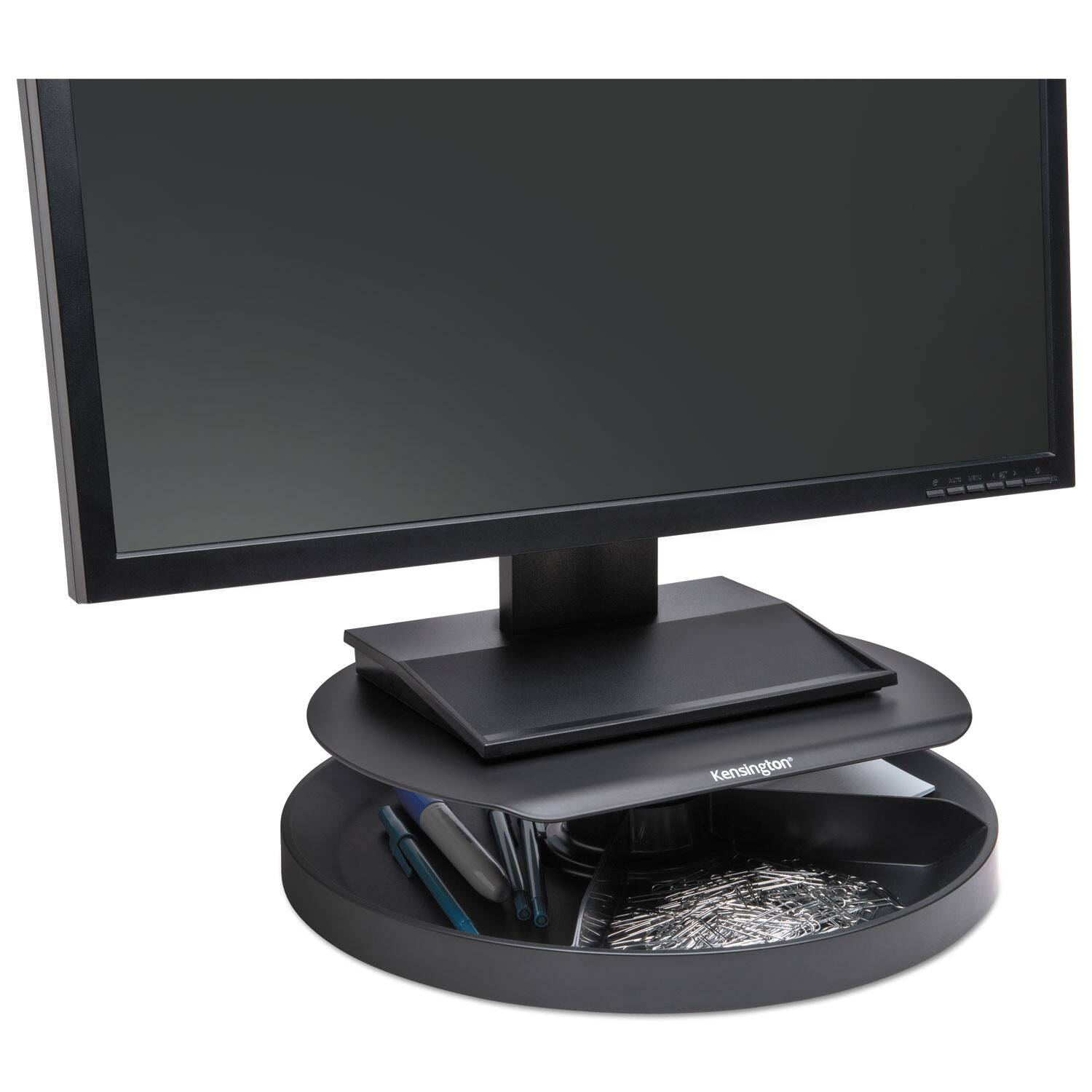 Alt View 1. Kensington - Kensington K52787WW Spin2 12.6 in. x 12.6 in. x 2.25 in. to 3.5 in. Monitor Stand with SmartFit - Black.