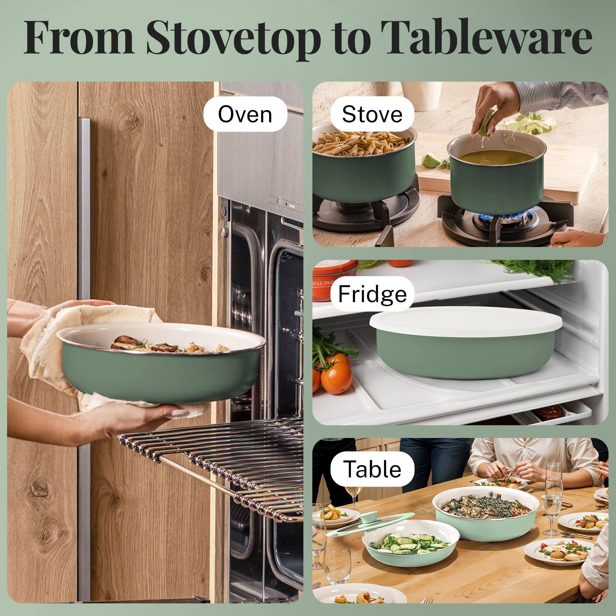 From Stovetop to Tableware
Oven
Stove
Fridge
Table