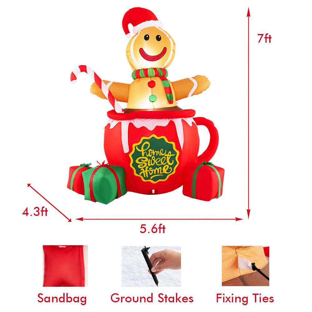 7ft  
4.3ft  
5.6ft  

Sweet Home  
Feel Sweet Home  

Sandbag  
Ground Stakes  
Fixing Ties