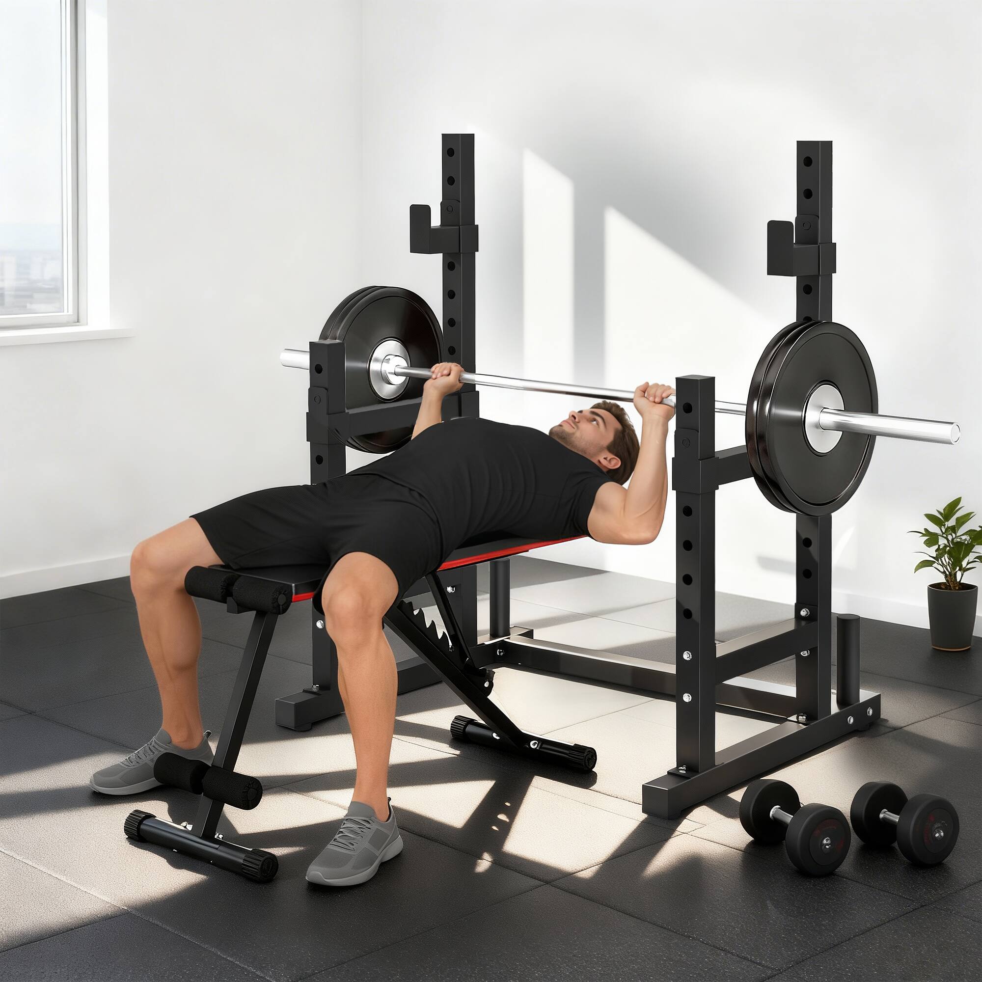 Alt View 1. Soozier - Squat Rack - Black.