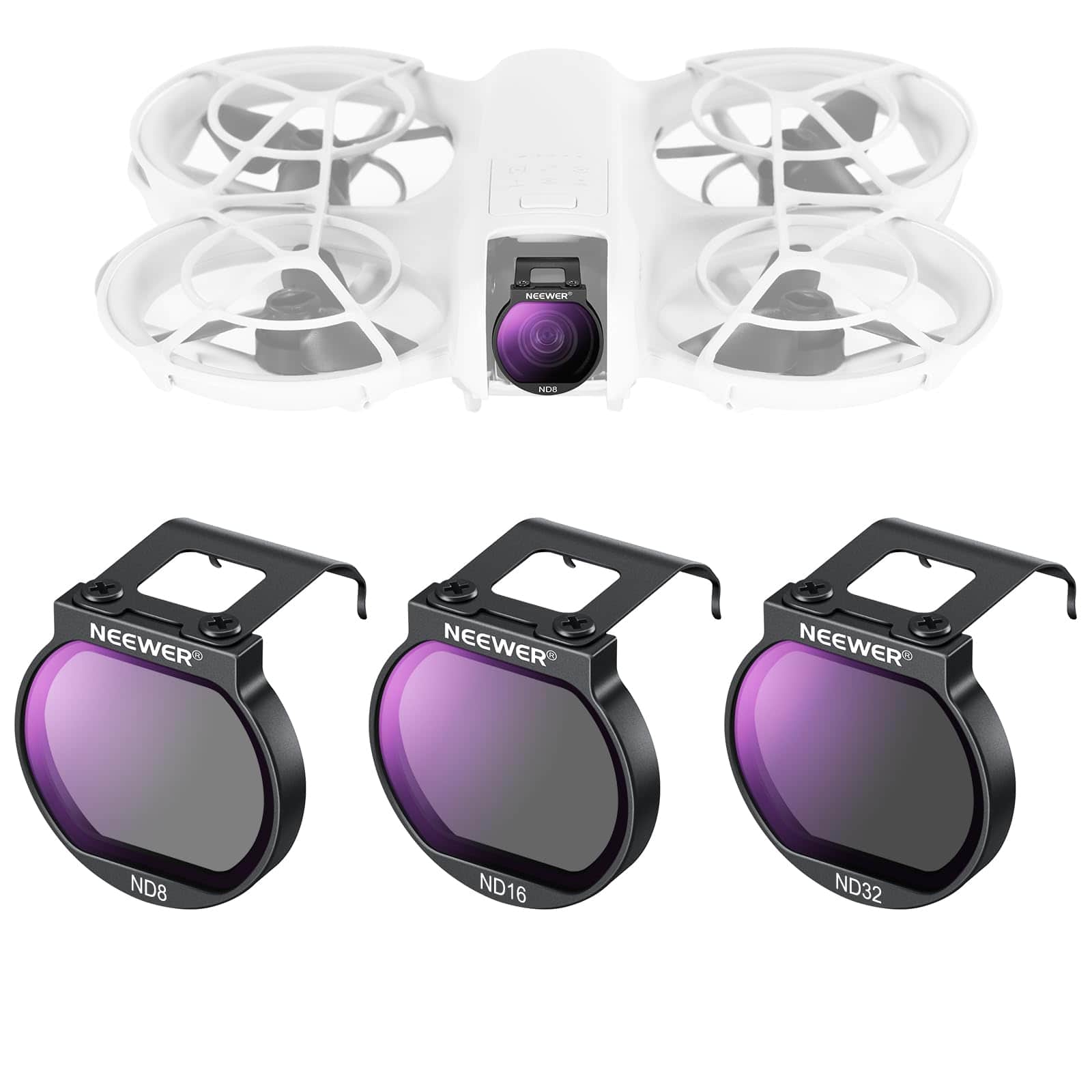 Neewer - 3-Pack ND Filter Set for DJI NEO Drone, ND8/16/32, Slim Multi-Coated, FL-N32