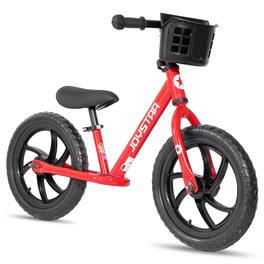 JOYSTAR - Roadster 14" Kids Balance Bike for Boys Girls Ages 4-6, Toddler Balance Bikes with Footrest & Basket - Red