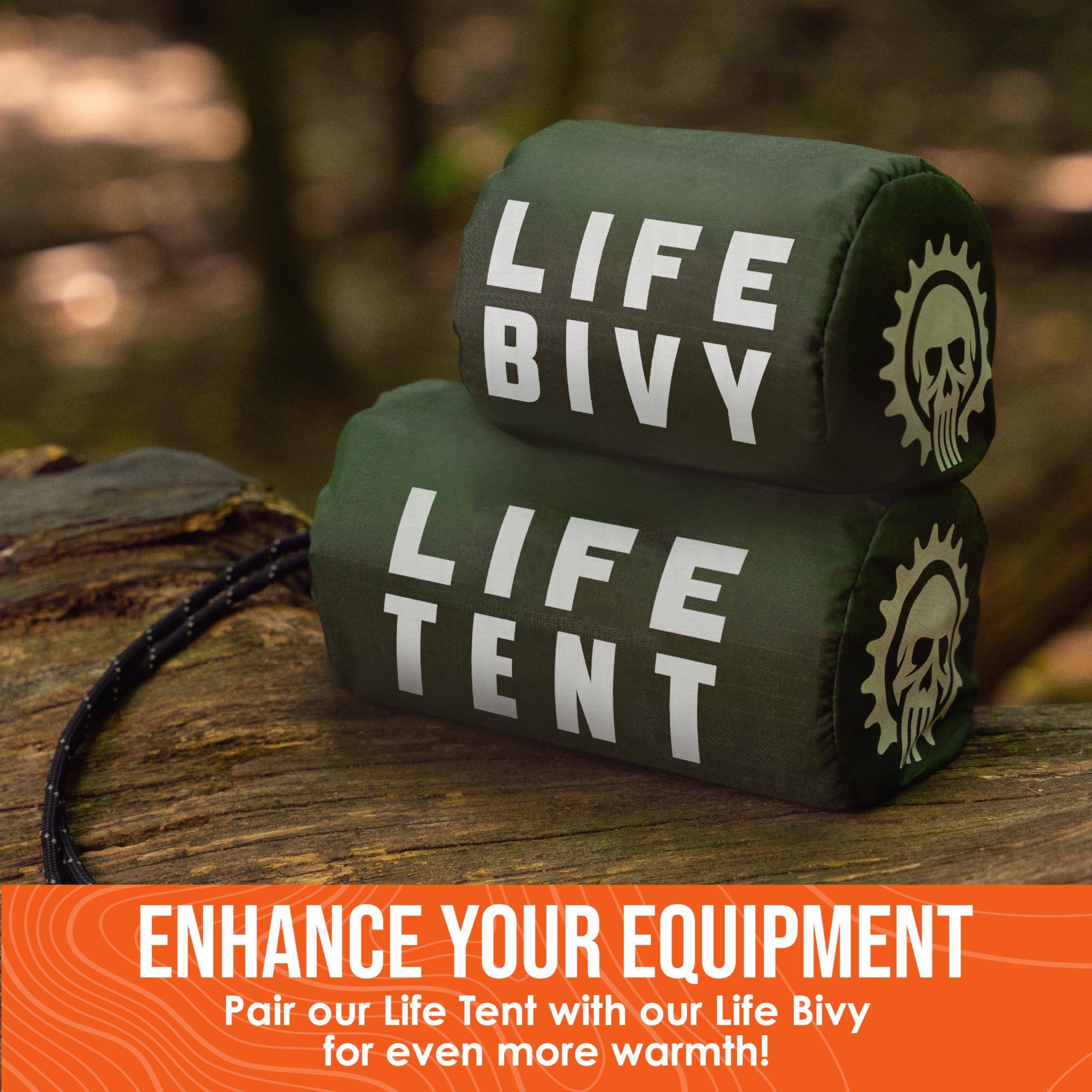 LIFE BIVY  
LIFE TENT  

ENHANCE YOUR EQUIPMENT  
Pair our Life Tent with our Life Bivy for even more warmth!