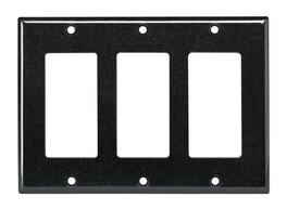 Leviton - 3 gang Thermoset Plastic Decorator Wall Plate 1 pk - Black