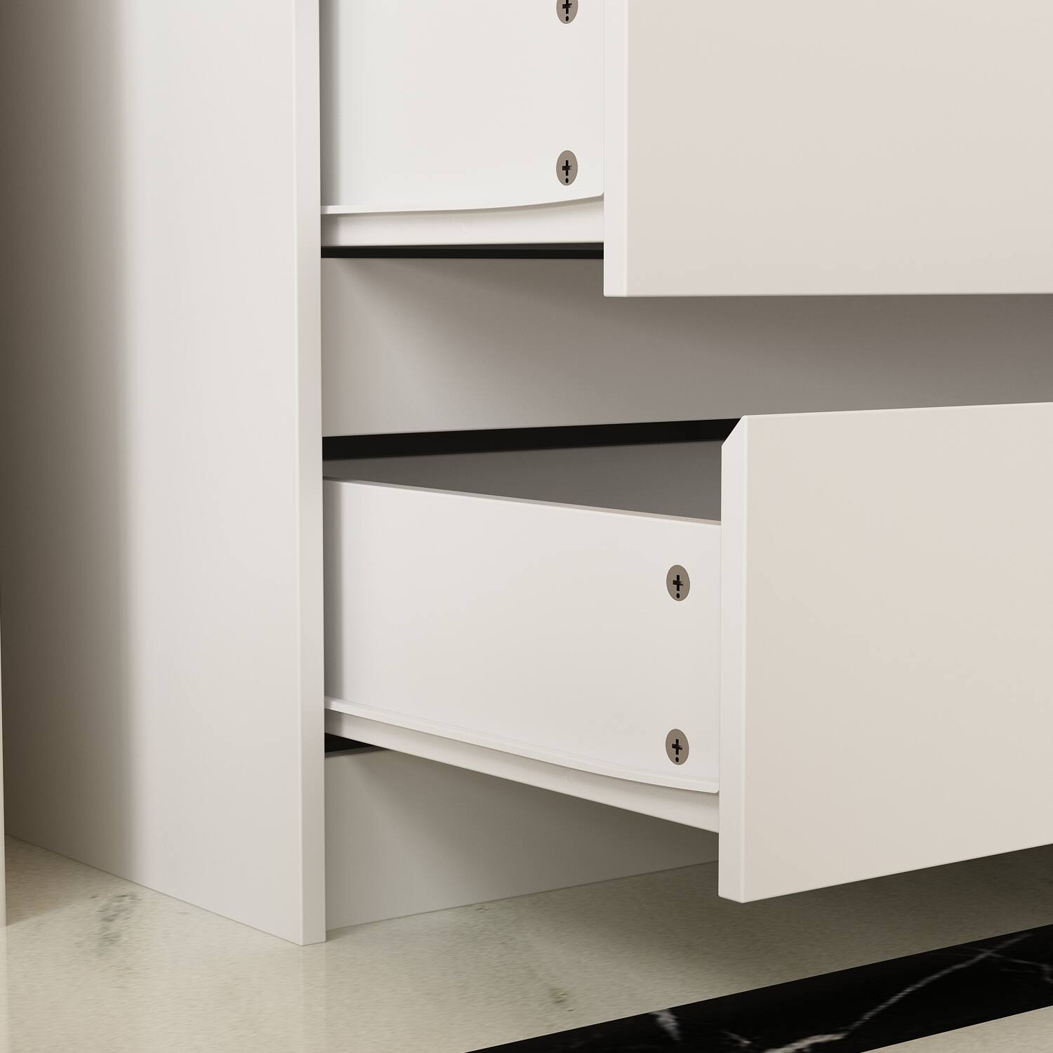 Alt View 8. Famapy - Famapy Horizontal Dresser: Minimalist Design with Smart Storage - White.