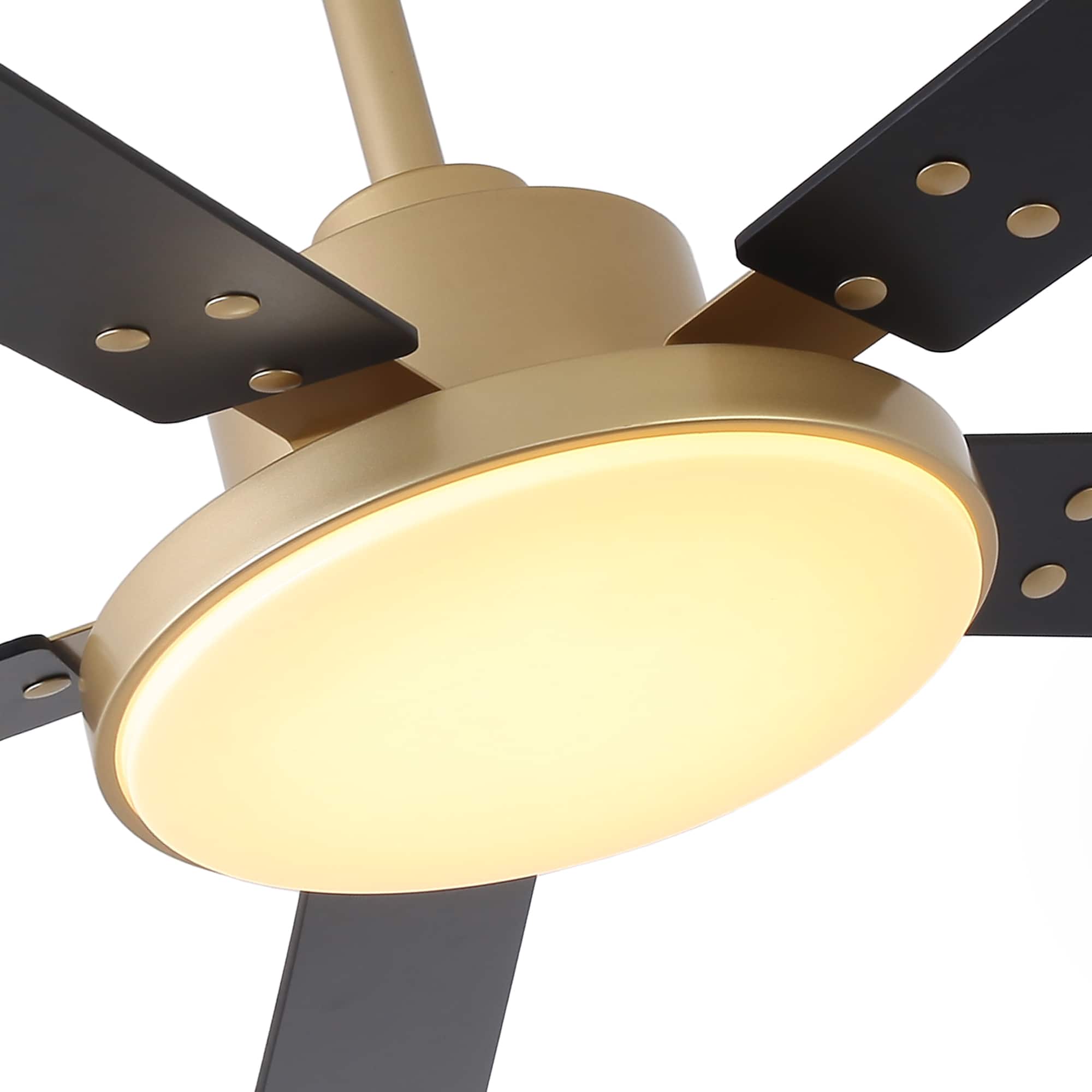 Alt View 9. Vaczon - 52" Modern Gold 3CCT Dimmable LED Smart Ceiling Fan with Light and Remote and APP Control, Reversible Blades - Gold.
