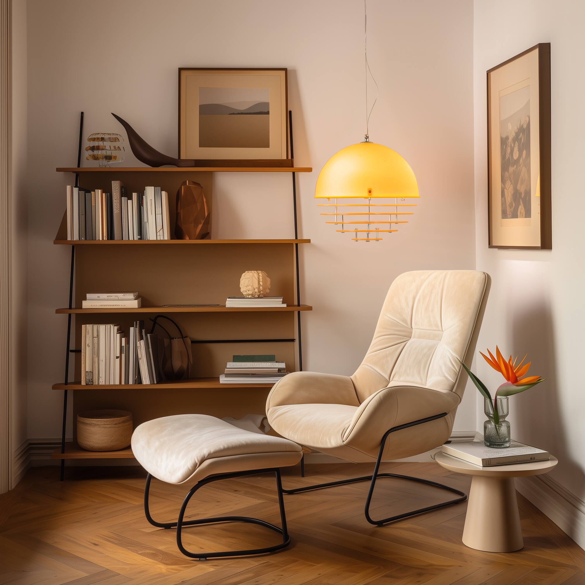 Back. Lamp Depot - Hard-wired Modern Sunset Orb Pendant Light.