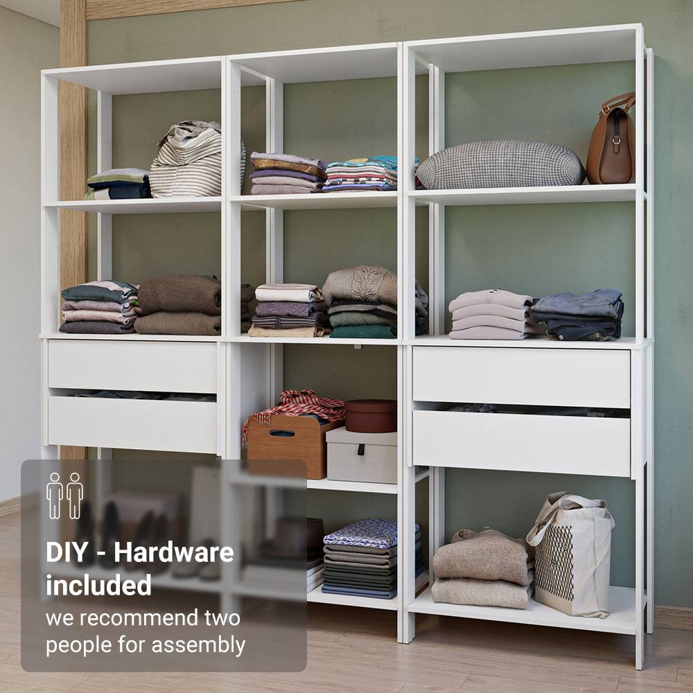 DIY - Hardware included  
we recommend two people for assembly