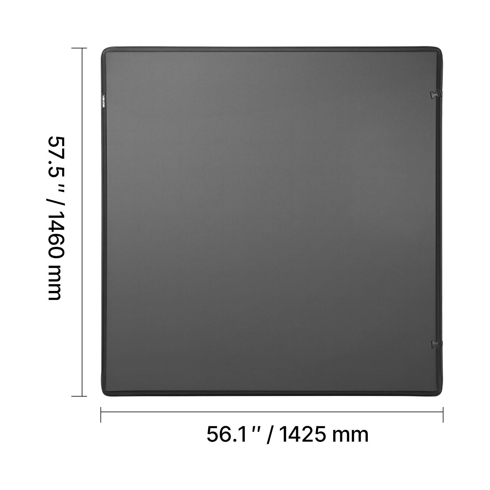 57.5" / 1460 mm  
56.1" / 1425 mm