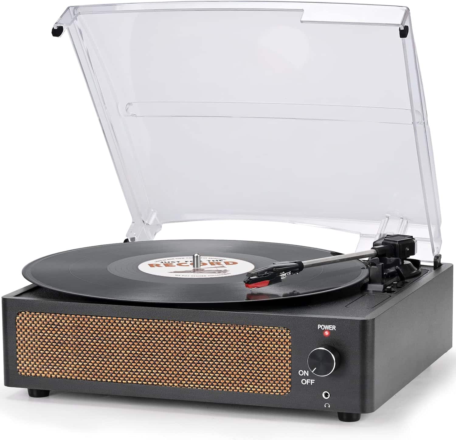 Vulpecula Spade - Vinyl Record Player with Speakers Vintage Turntable for Vinyls Records Belt-Driven Turn Table Support 3-Speed - Black