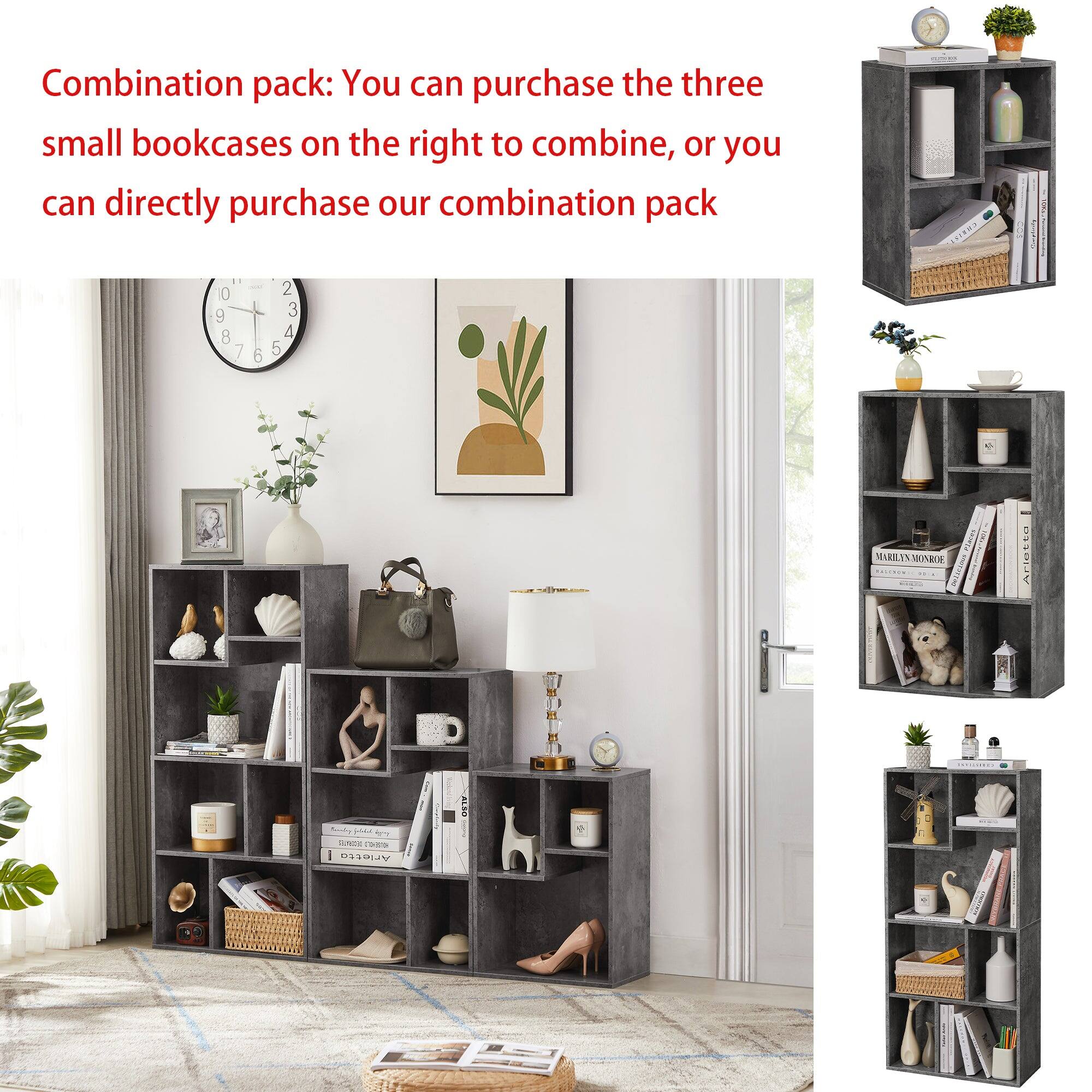 Combination pack: You can purchase the three small bookcases on the right to combine, or you can directly purchase our combination pack