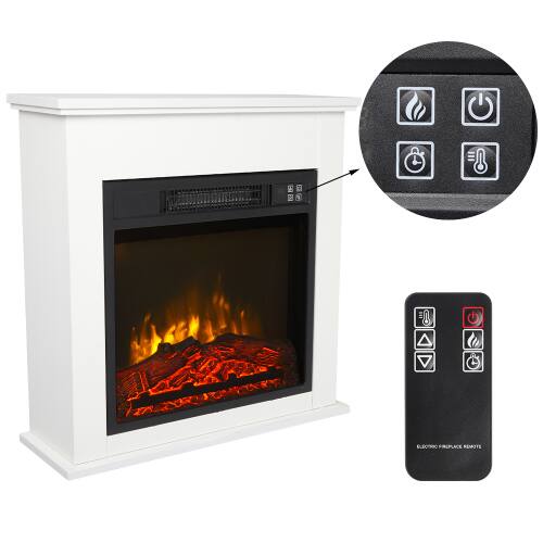 Electric Fireplace Remote

- Power
- Heat
- Fan
- Timer
- Temperature Control