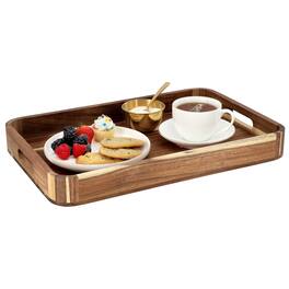MegaChef - Acacia Wood 17.75 x 12 Inch Rectangle Serving Tray - Brown