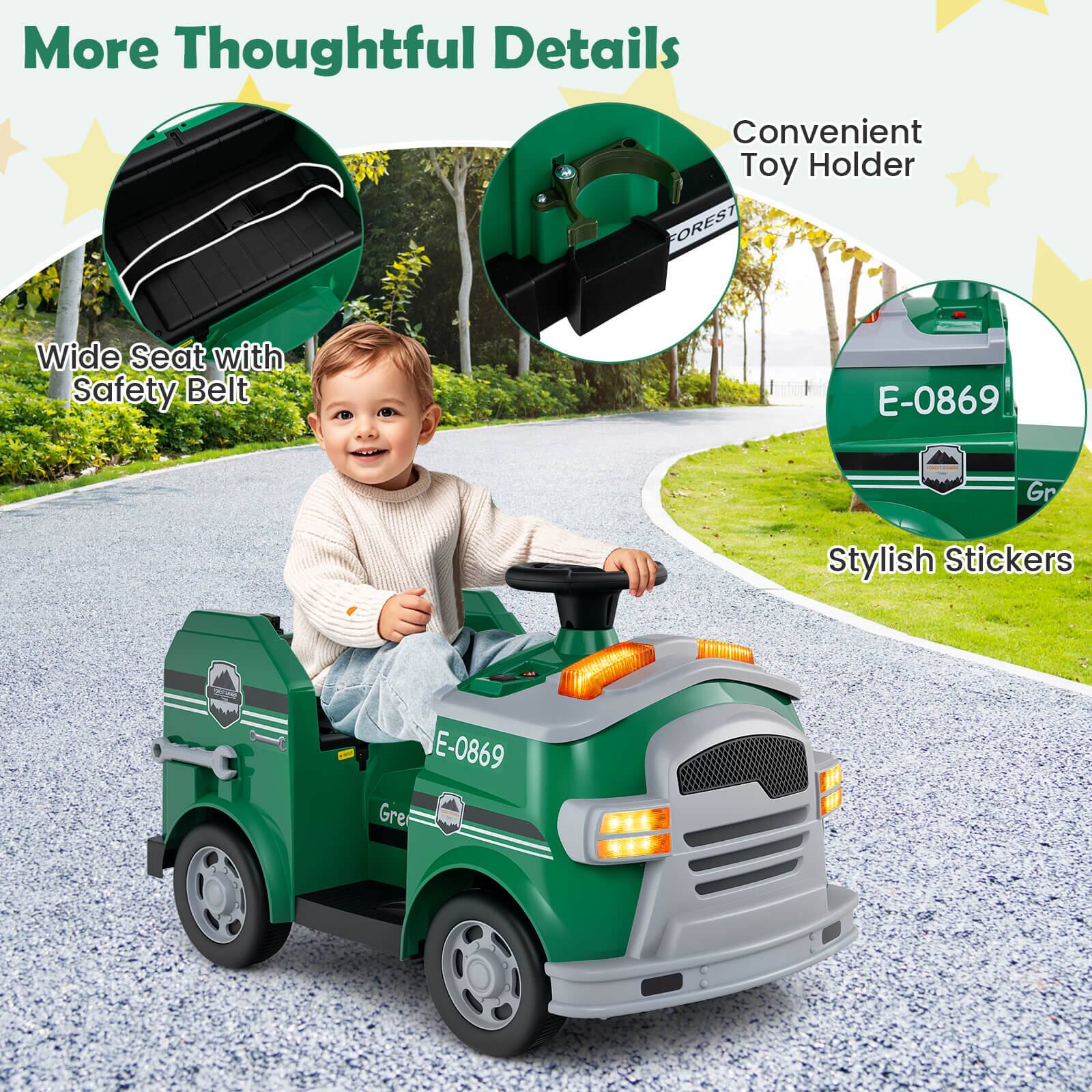 More Thoughtful Details

- Wide Seat with Safety Belt
- Convenient Toy Holder
- Stylish Stickers

E-0869