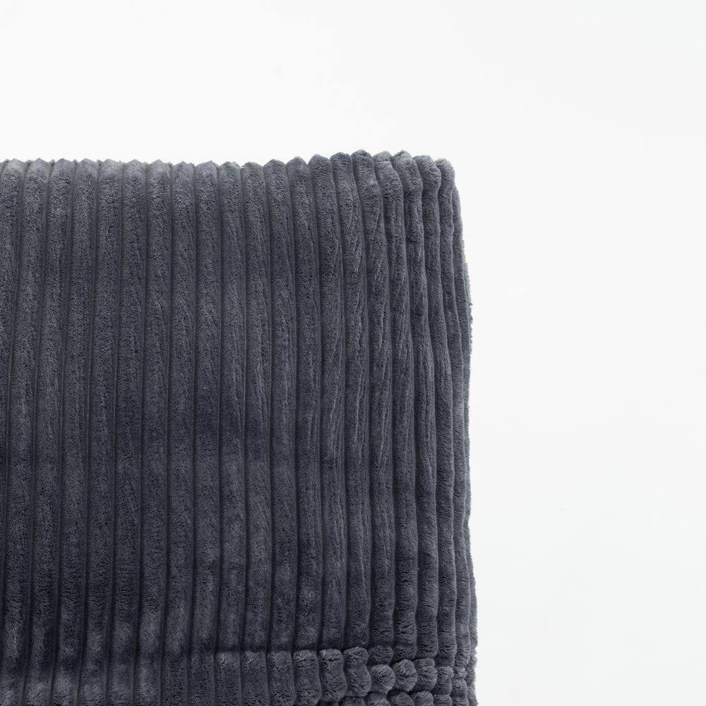 Alt View 1. Kadyn - Bean Bag Chair for Adults, Corduroy Fabric Armless Lazy Sofa with Backrest for Living Room & Bedroom, Dark Gray - Gray.