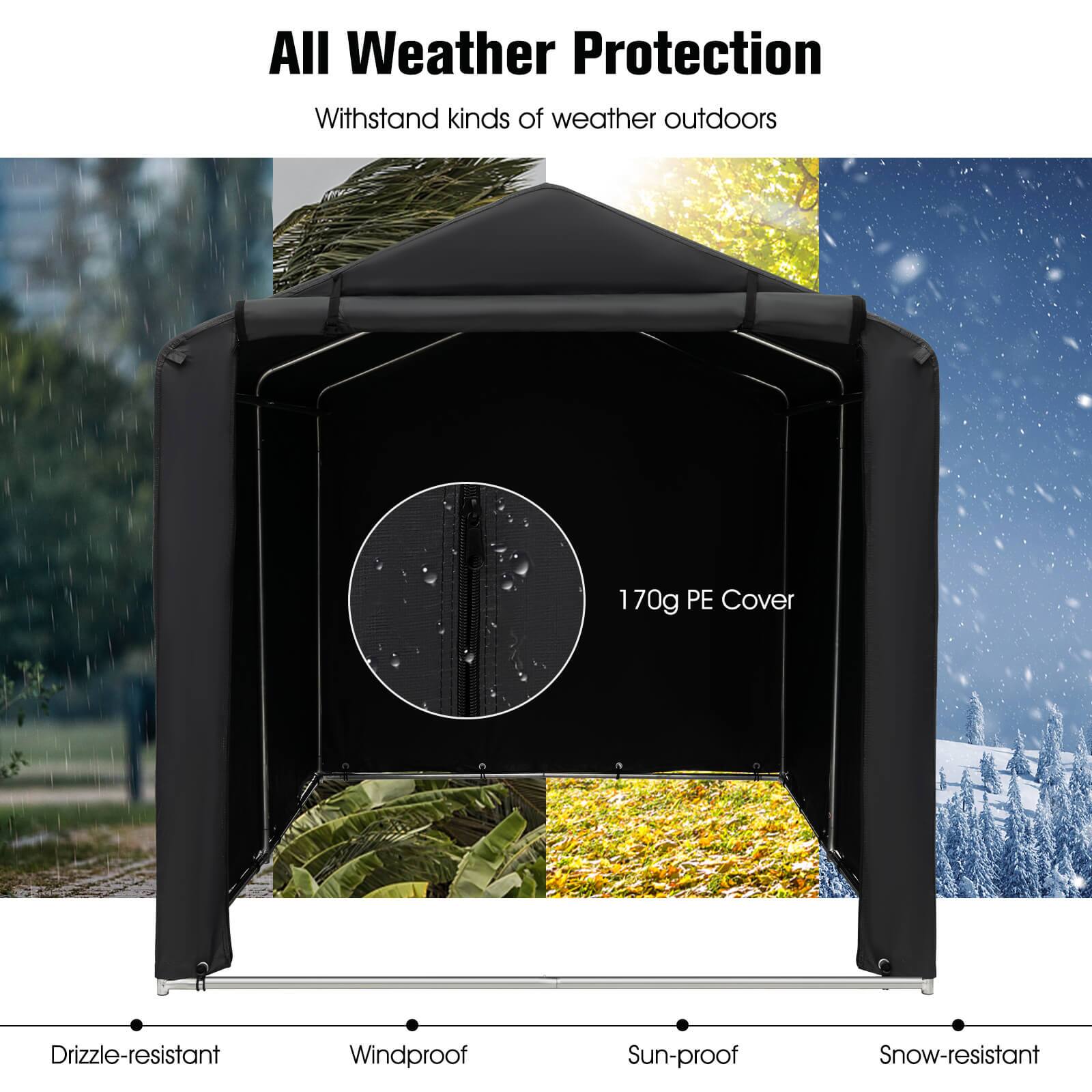 All Weather Protection  
Withstand kinds of weather outdoors  

170g PE Cover  

Drizzle-resistant  
Windproof  
Sun-proof  
Snow-resistant