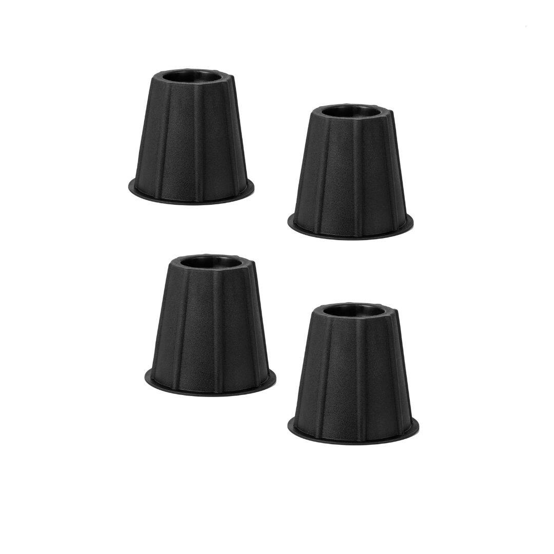 Left. Home It - 5 to 6-inch Super Quality Bed risers, Black Round Shaped, Bed Riser Helps You Storage Under The Bed 4-Pack - Black.